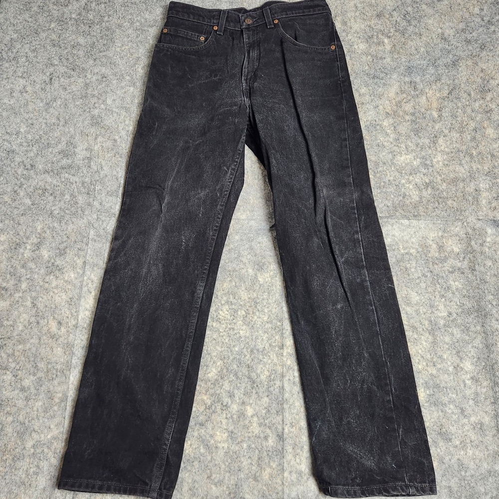 Levis 505 VTG 90s Jeans Men 31x30 Black Denim Regular Straight Fit Punk Skater